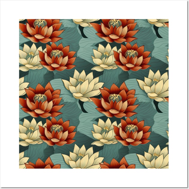 Serenity Blooms: Timeless Lotus Flower Pattern Wall Art by star trek fanart and more